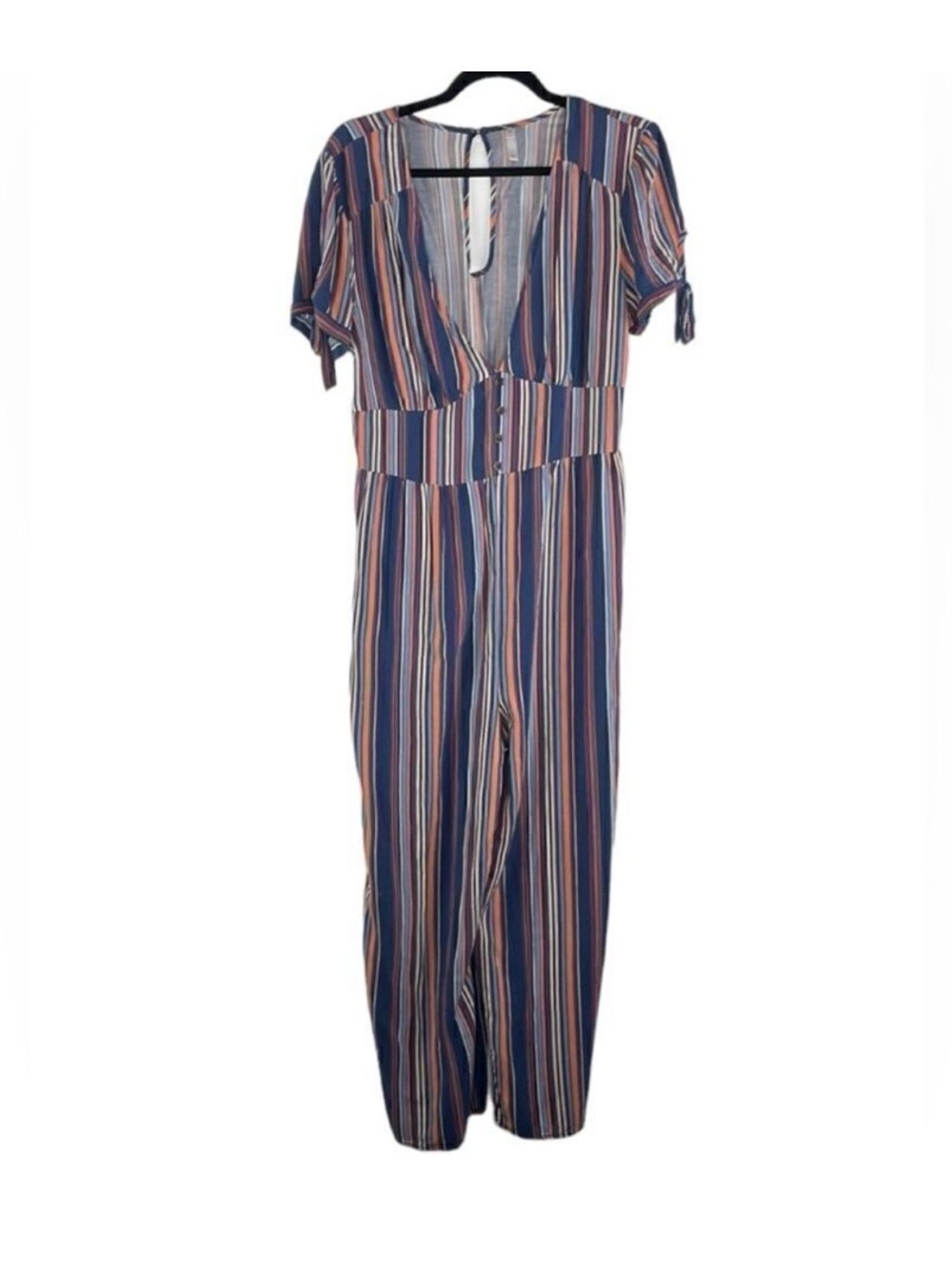 xhilaration Jumpsuit Boho Colorful Stripped Shortsleeved Jumpsuit Large